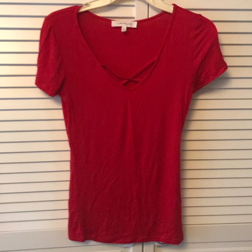 Red  v-neck